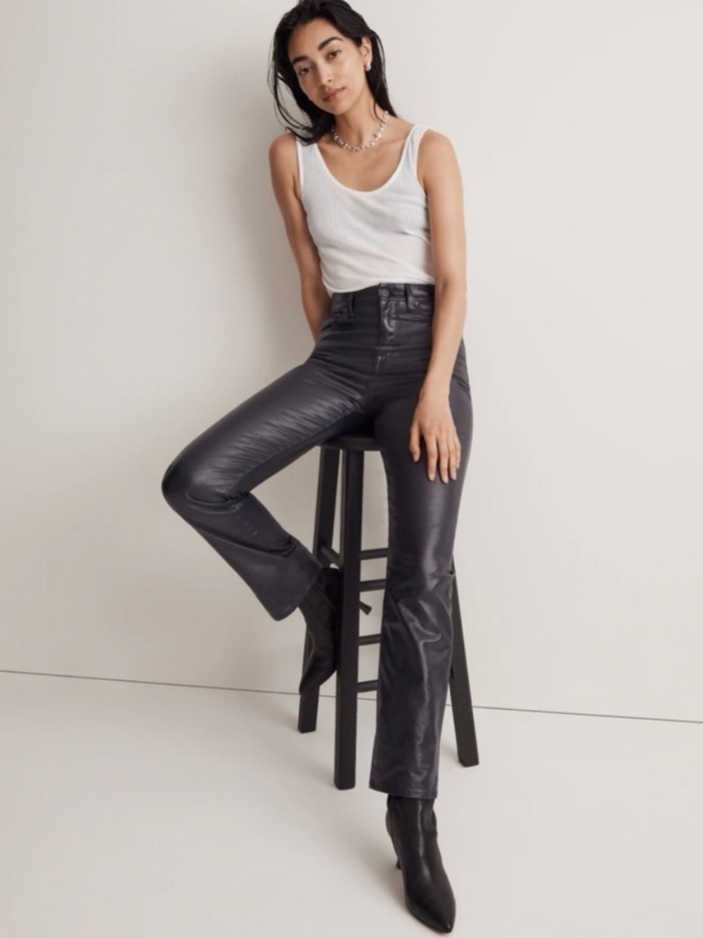 NWT Madewell '90s Straight Jeans Midnight Blue Foil High Rise Coated | Size 26
